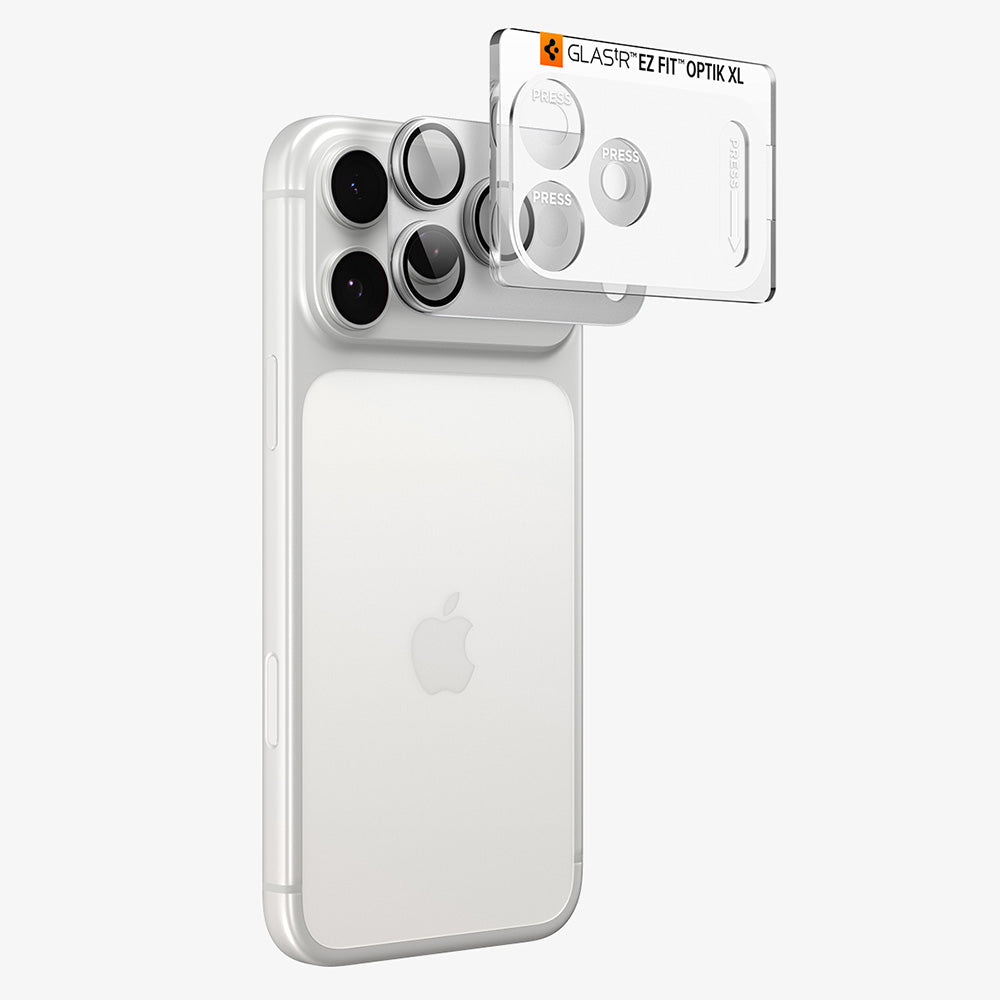 Spigen iPhone 18 Pro Max - Αντιχαρακτικό Γυαλί για την Κάμερα - Optik Pro XL Glas.TR EZ Fit - Silver