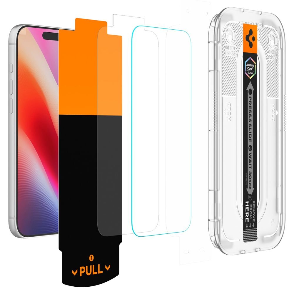 Spigen iPhone 18 Pro Max / iPhone 17 Pro Max / iPhone 16 Pro Max - Αντιχαρακτικό Γυαλί Οθόνης 10H - Glas.tR EZ Fit Pro AC HD - 2 Τεμάχια - Clear
