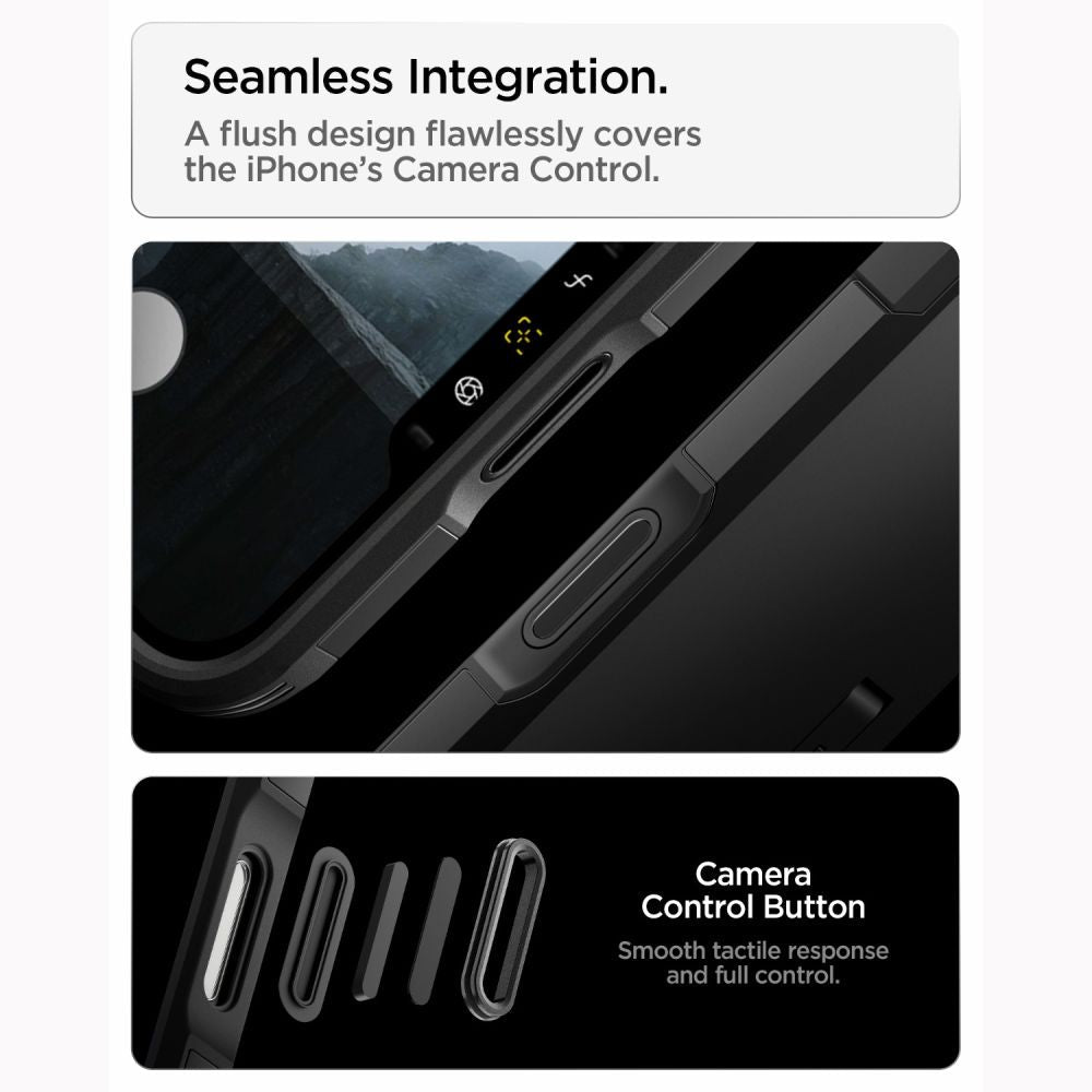 Spigen iPhone 18 Pro Max / iPhone 17 Pro Max - MagSafe Σκληρή Θήκη με Πλαίσιο Σιλικόνης και Σταντ - Tough Armor T Mag - Black