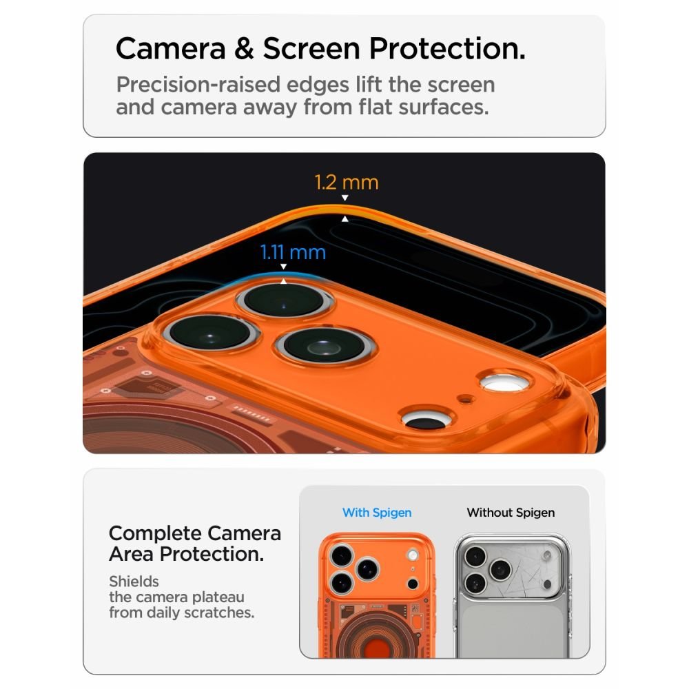 Spigen iPhone 18 Pro Max / iPhone 17 Pro Max - Σκληρή Θήκη με Πλαίσιο Σιλικόνης Και MagSafe - Ultra Hybrid Mag - C-One Tangerine