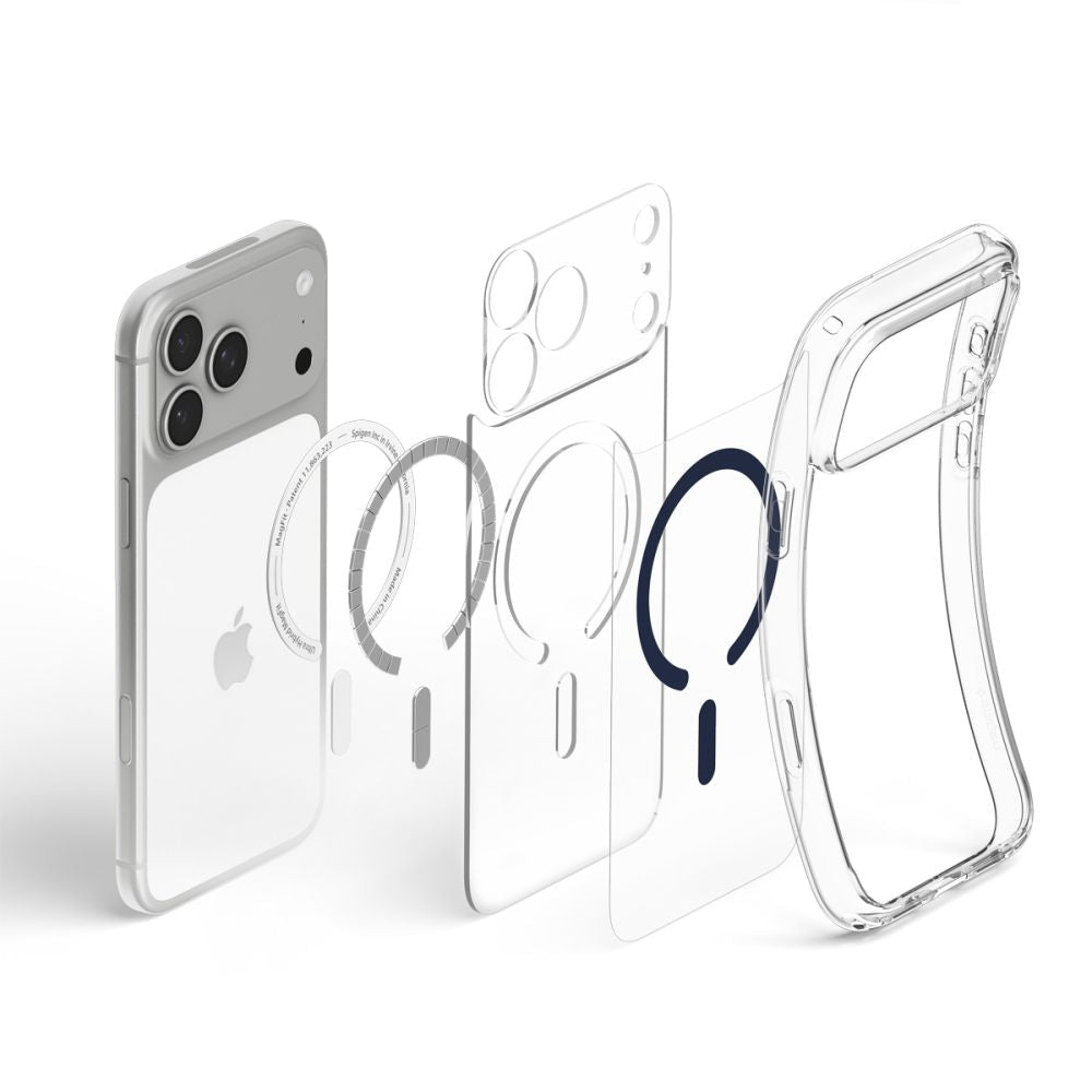 Spigen iPhone 18 Pro Max / iPhone 17 Pro Max - Σκληρή Θήκη με Πλαίσιο Σιλικόνης Και MagSafe - Ultra Hybrid Mag - Clear / Deep Blue