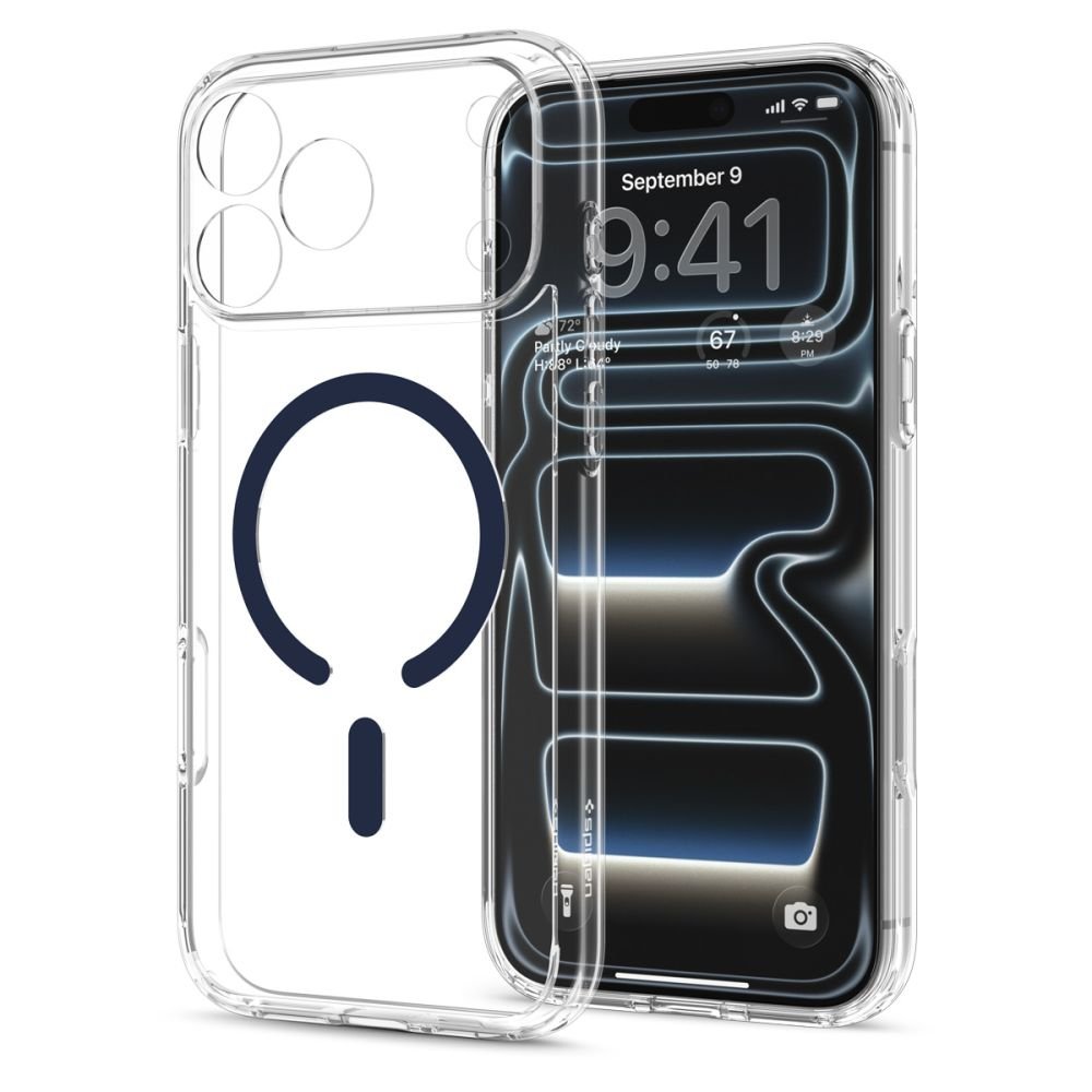 Spigen iPhone 18 Pro Max / iPhone 17 Pro Max - Σκληρή Θήκη με Πλαίσιο Σιλικόνης Και MagSafe - Ultra Hybrid Mag - Clear / Deep Blue