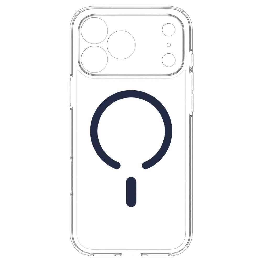 Spigen iPhone 18 Pro Max / iPhone 17 Pro Max - Σκληρή Θήκη με Πλαίσιο Σιλικόνης Και MagSafe - Ultra Hybrid Mag - Clear / Deep Blue