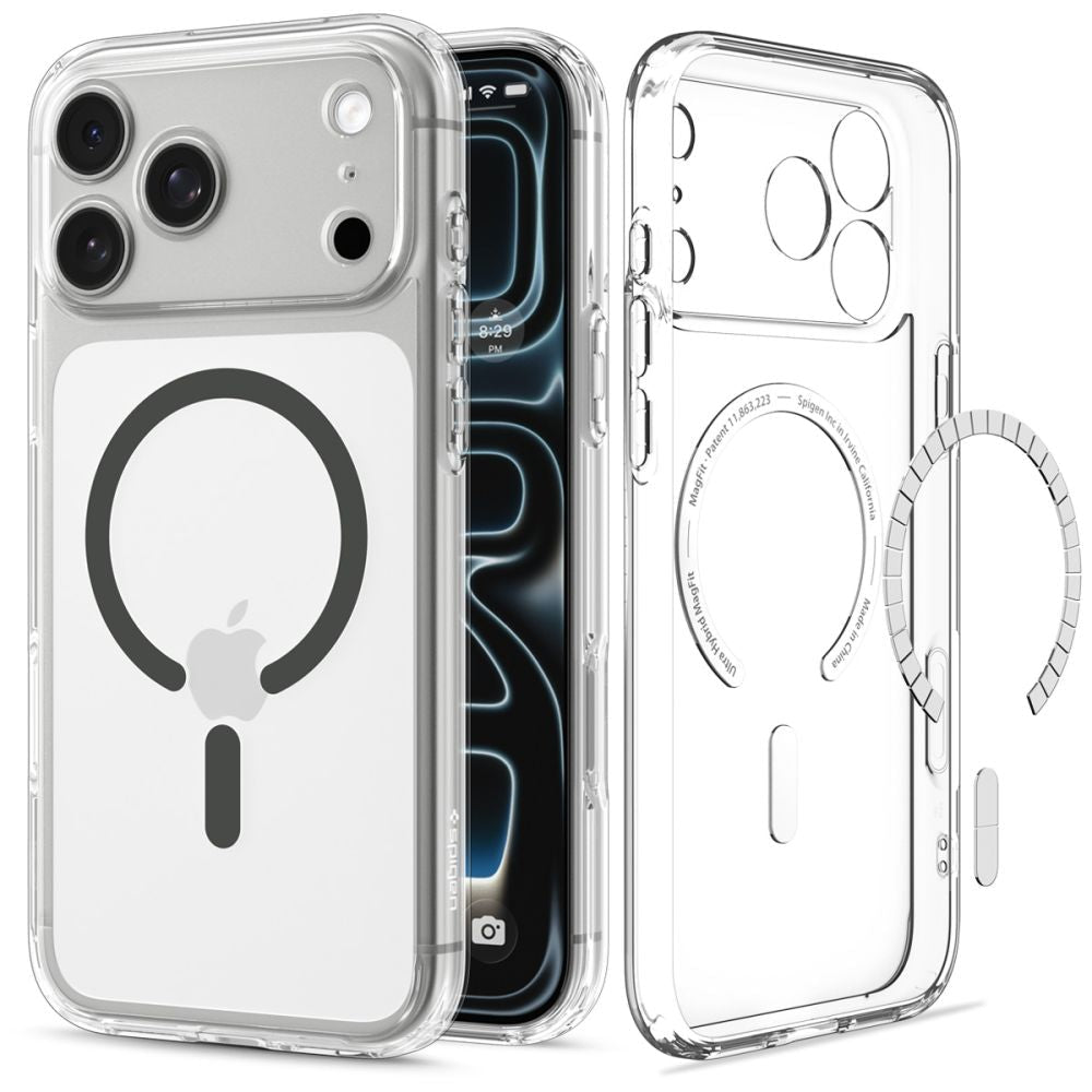 Spigen iPhone 18 Pro Max / iPhone 17 Pro Max - Σκληρή Θήκη με Πλαίσιο Σιλικόνης Και MagSafe - Ultra Hybrid Mag - Clear / Graphite