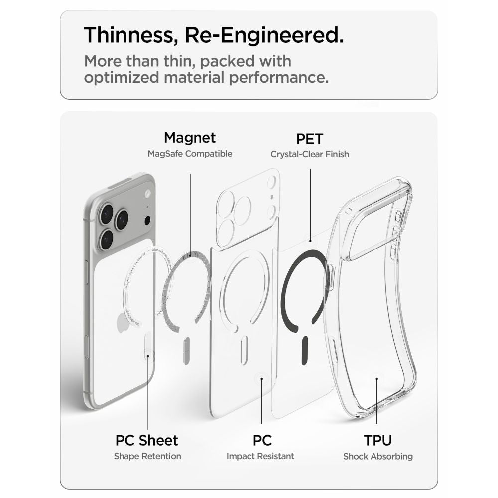 Spigen iPhone 18 Pro Max / iPhone 17 Pro Max - Σκληρή Θήκη με Πλαίσιο Σιλικόνης Και MagSafe - Ultra Hybrid Mag - Clear / Graphite