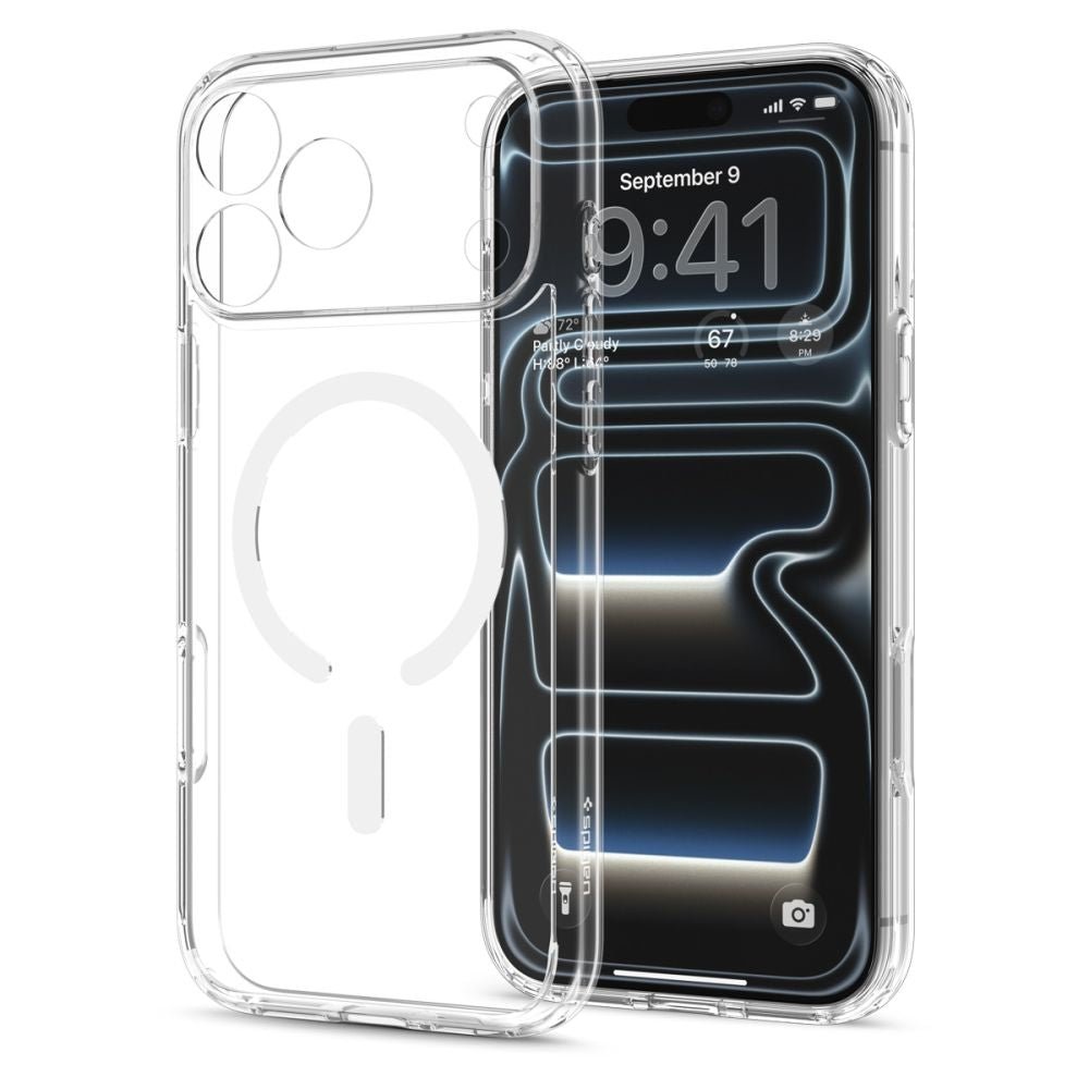 Spigen iPhone 18 Pro Max / iPhone 17 Pro Max - Σκληρή Θήκη με Πλαίσιο Σιλικόνης Και MagSafe - Ultra Hybrid Mag - Clear / White
