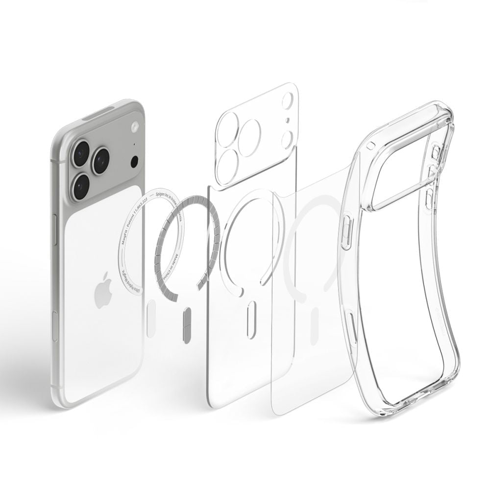 Spigen iPhone 18 Pro Max / iPhone 17 Pro Max - Σκληρή Θήκη με Πλαίσιο Σιλικόνης Και MagSafe - Ultra Hybrid Mag - Clear / White