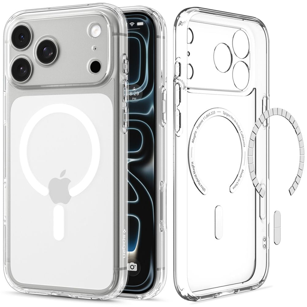Spigen iPhone 18 Pro Max / iPhone 17 Pro Max - Σκληρή Θήκη με Πλαίσιο Σιλικόνης Και MagSafe - Ultra Hybrid Mag - Clear / White