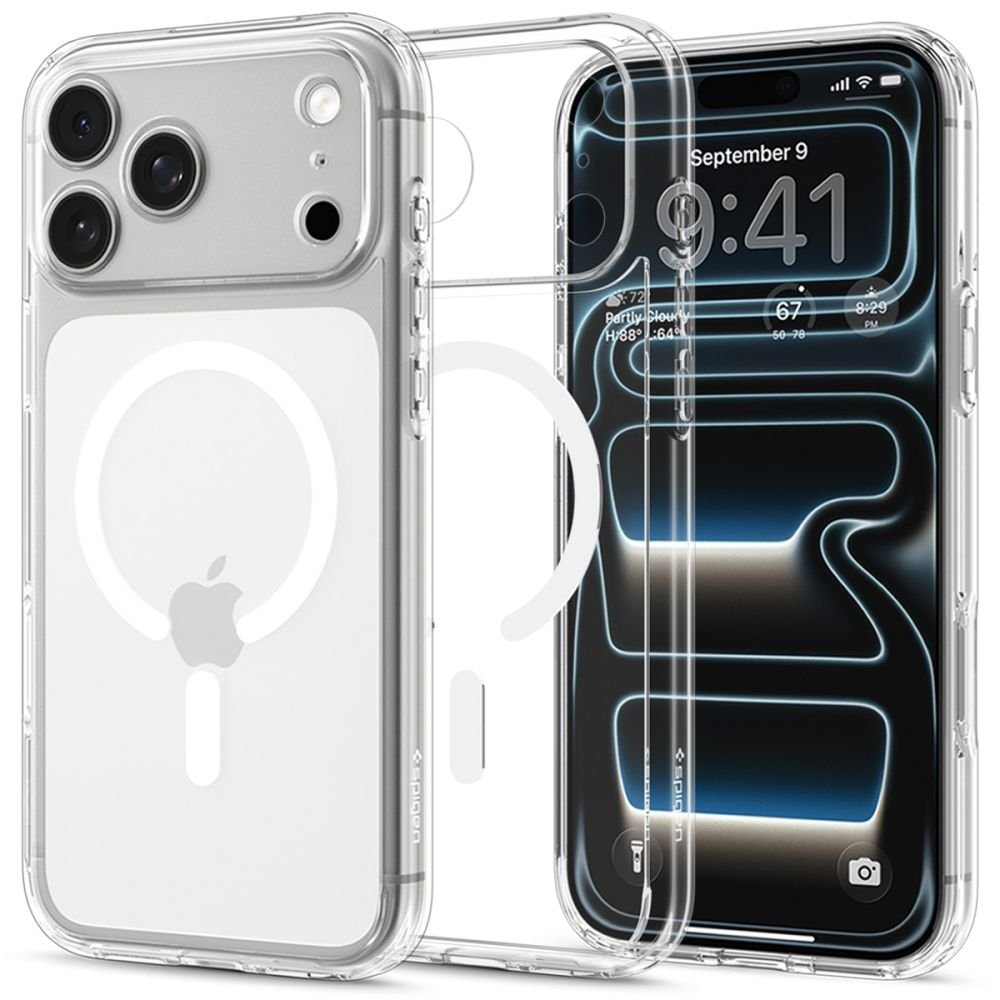 Spigen iPhone 18 Pro Max / iPhone 17 Pro Max - Σκληρή Θήκη με Πλαίσιο Σιλικόνης Και MagSafe - Ultra Hybrid Mag - Clear / White