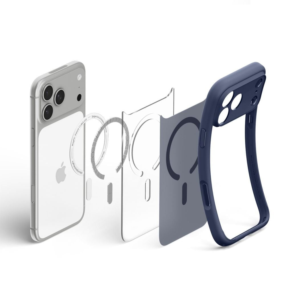 Spigen iPhone 18 Pro Max / iPhone 17 Pro Max - Σκληρή Θήκη με Πλαίσιο Σιλικόνης Και MagSafe - Ultra Hybrid Mag - Frost Deep Blue