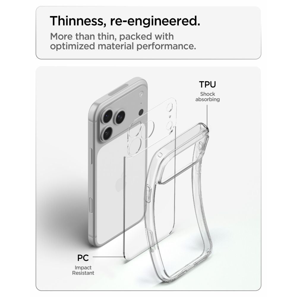 Spigen iPhone 18 Pro Max / iPhone 17 Pro Max - Σκληρή Θήκη με Πλαίσιο Σιλικόνης - Ultra Hybrid - Crystal Clear