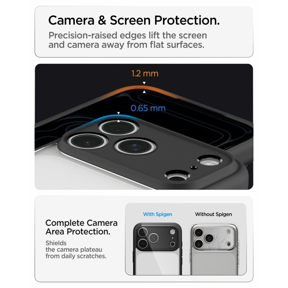 Spigen iPhone 18 Pro Max / iPhone 17 Pro Max - Σκληρή Θήκη με Πλαίσιο Σιλικόνης - Ultra Hybrid - Matte Black