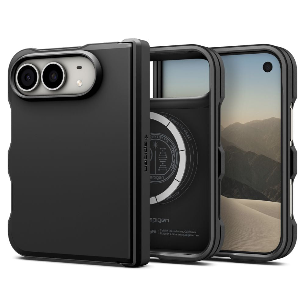 Spigen iPhone Duo - Σκληρή Θήκη με Πλαίσιο Σιλικόνης MagSafe - Tough Armor Pro Mag Fit - Black