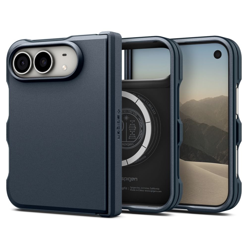 Spigen iPhone Duo - Σκληρή Θήκη με Πλαίσιο Σιλικόνης MagSafe - Tough Armor Pro Mag Fit - Metal Slate