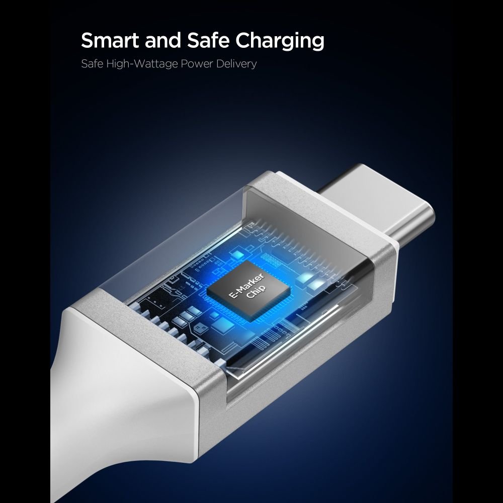 Spigen Καλώδιο Γρήγορης Φόρτισης 100W Type - C to Type - C - Essential EB10010CC - 100 cm - White