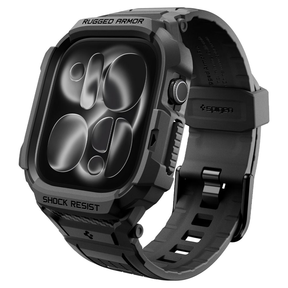 Spigen Λουράκι Apple Watch 12 - 42mm με Θήκη Προστασίας - Rugged Armor Pro - Matte Black