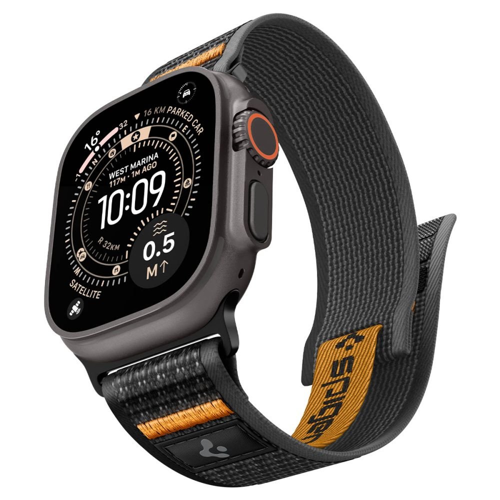 Spigen Λουράκι Apple Watch 8/9/10/11 - SE (1/2/3) - Ultra (1/2/3) – 44/45/46/49mm - Athlex Air 2 - Active Black / Orange