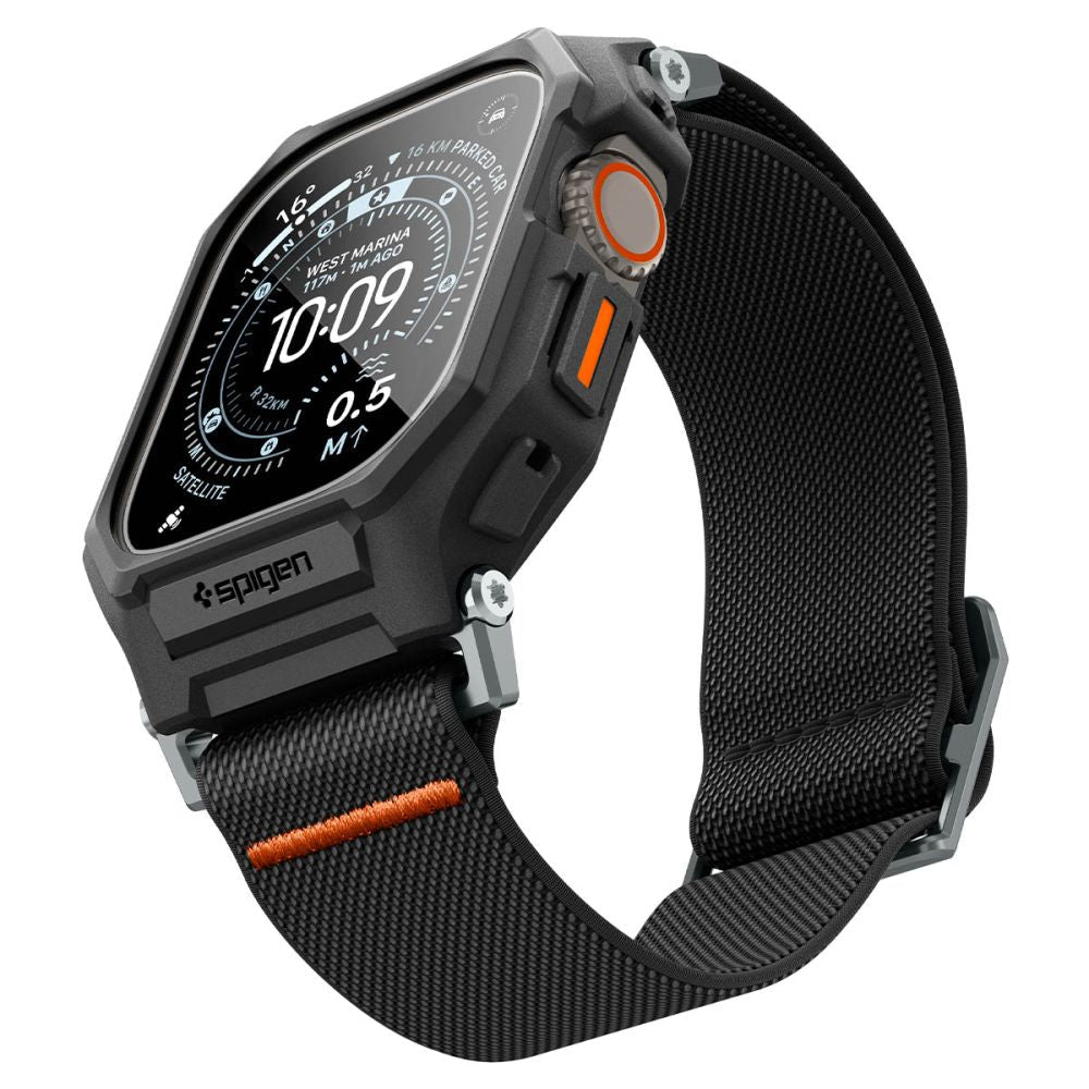 Spigen Λουράκι Apple Watch Ultra (1/2/3) - 49mm με Θήκη Προστασίας και Αντιχαρακτικό Γυαλί Οθόνης - Lite Fit Pro - Matte Black