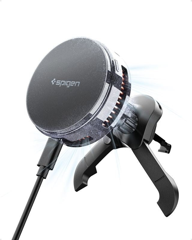 Spigen Μαγνητική Βάση Αυτοκινήτου Αεραγωγού με Ασύρματη Φόρτιση MagSafe 25W Qi2.2 - Essential EV25MFAQ - Black