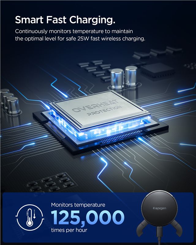 Spigen Μαγνητική Βάση Αυτοκινήτου Αεραγωγού με Ασύρματη Φόρτιση MagSafe 25W Qi2.2 - Essential EV25MFAQ - Black