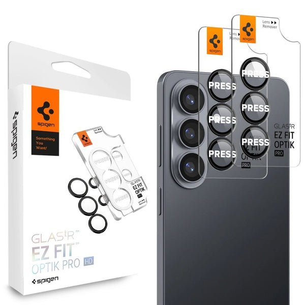 Spigen Samsung Galaxy S26 Plus - Αντιχαρακτικό Γυαλί για την Κάμερα - Optik Pro HD Glas.TR EZ Fit - 2 Τεμάχια - Black