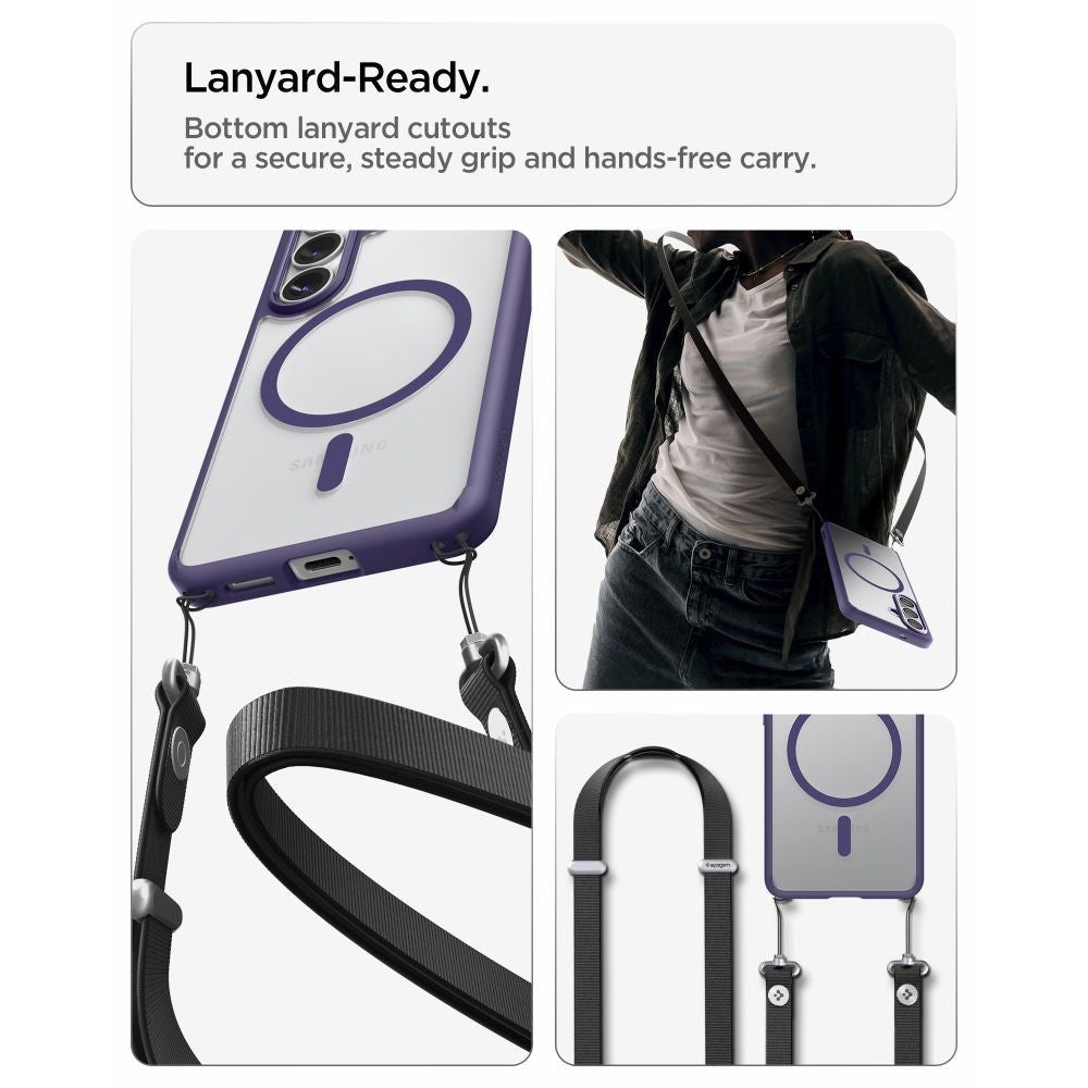Spigen Samsung Galaxy S26 Plus - Σκληρή Θήκη με Πλαίσιο Σιλικόνης Και MagSafe - Ultra Hybrid Mag - Clear / Deep Purple