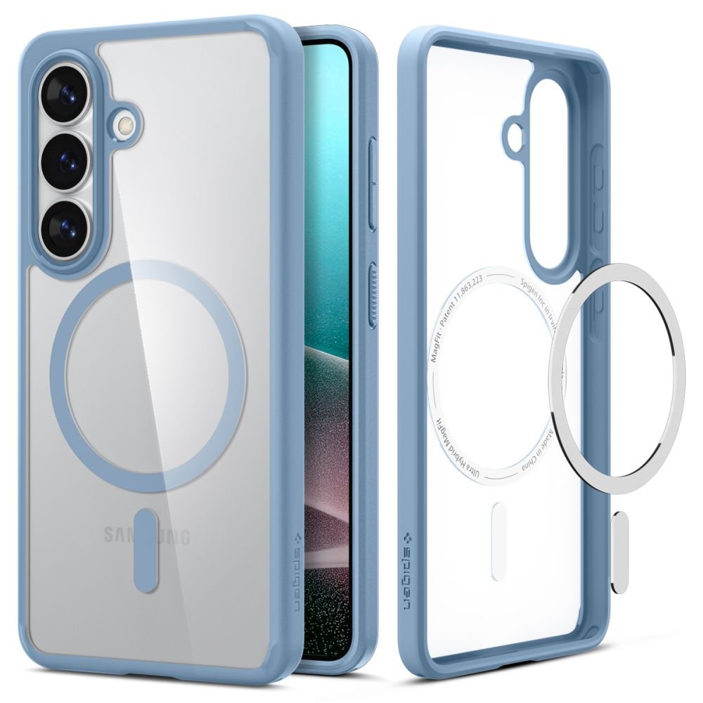 Spigen Samsung Galaxy S26 Plus - Σκληρή Θήκη με Πλαίσιο Σιλικόνης Και MagSafe - Ultra Hybrid Mag - Clear / Light Blue