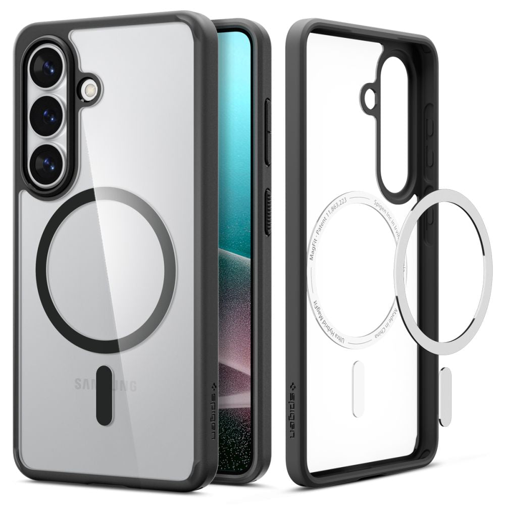 Spigen Samsung Galaxy S26 Plus - Σκληρή Θήκη με Πλαίσιο Σιλικόνης Και MagSafe - Ultra Hybrid Mag - Clear / Matte Black