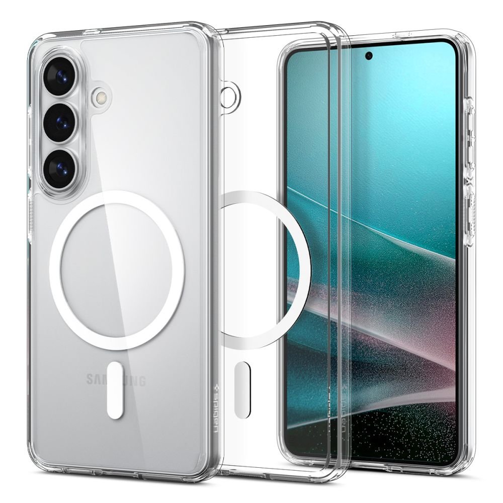 Spigen Samsung Galaxy S26 Plus - Σκληρή Θήκη με Πλαίσιο Σιλικόνης Και MagSafe - Ultra Hybrid Mag - Clear / White