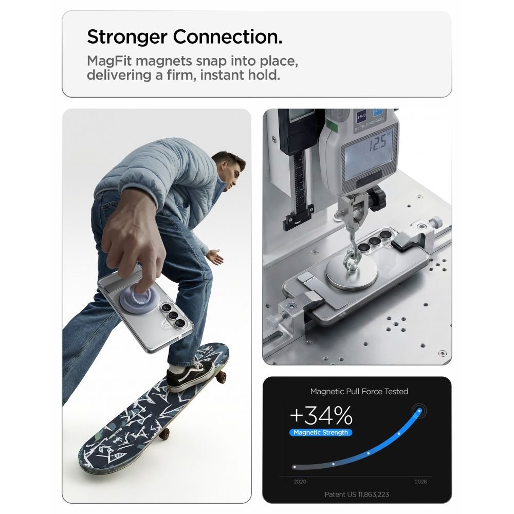 Spigen Samsung Galaxy S26 Plus - Σκληρή Θήκη με Πλαίσιο Σιλικόνης και Stand - Ultra Hybrid S MagSafe - Clear / White