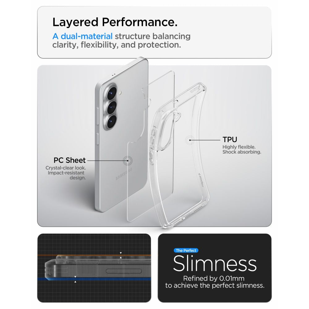 Spigen Samsung Galaxy S26 Plus Σκληρή Θήκη με Πλαίσιο Σιλικόνης - Ultra Hybrid - Crystal Clear