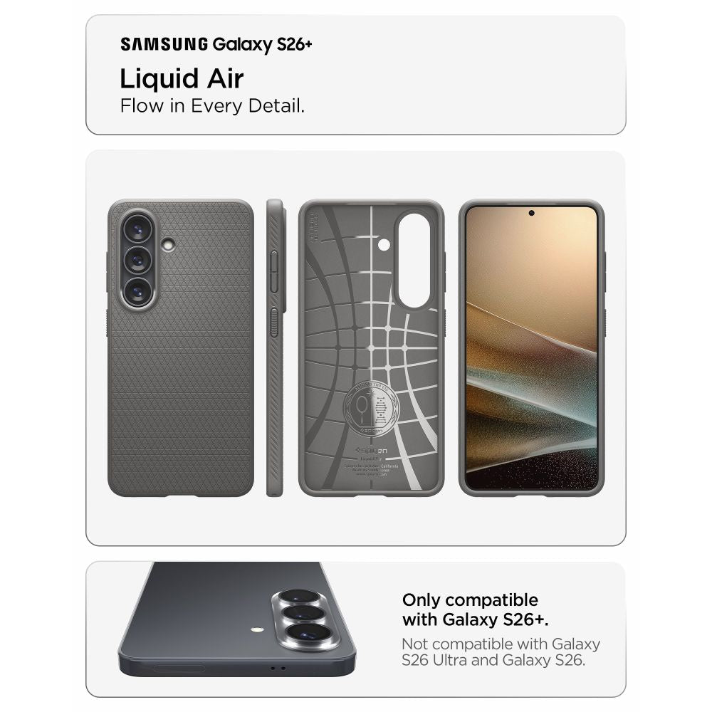 Spigen Samsung Galaxy S26 Plus Θήκη Σιλικόνης - Liquid Air - Marble Grey