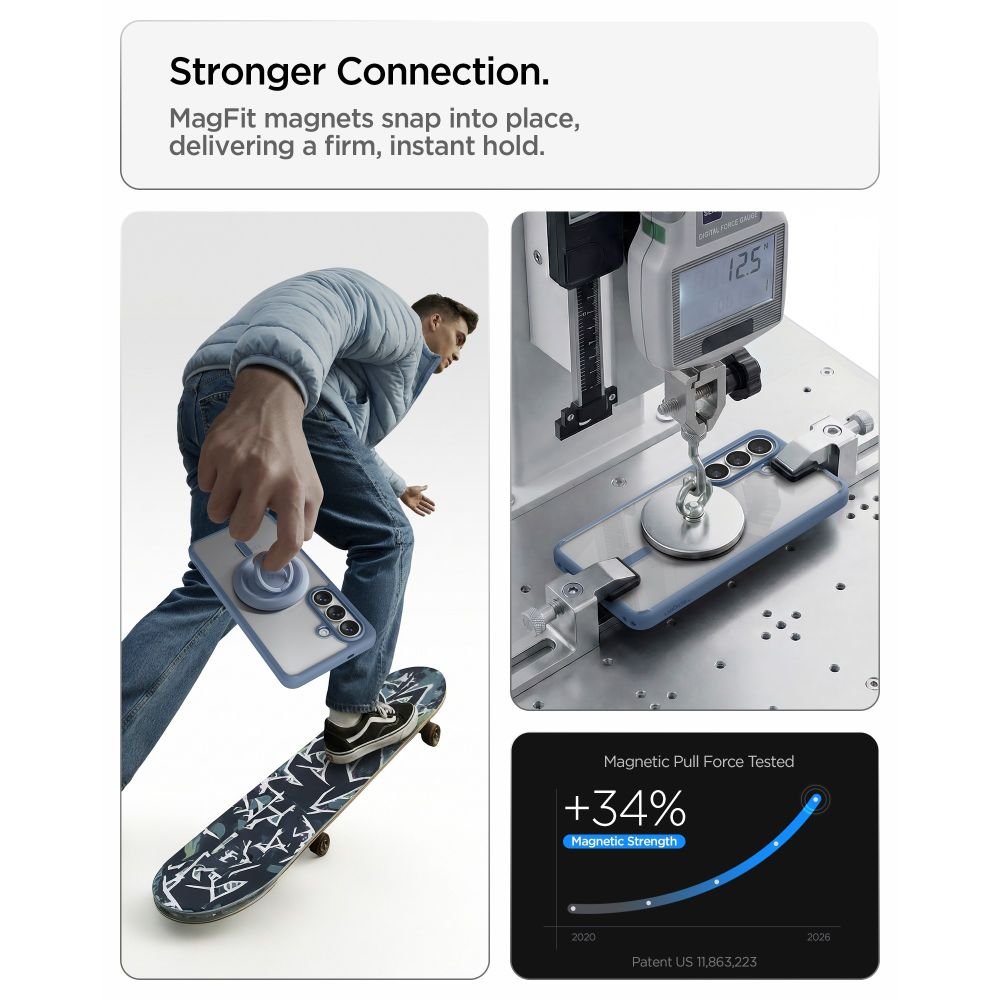 Spigen Samsung Galaxy S26 - Σκληρή Θήκη με Πλαίσιο Σιλικόνης Και MagSafe - Ultra Hybrid Mag - Clear / Light Blue