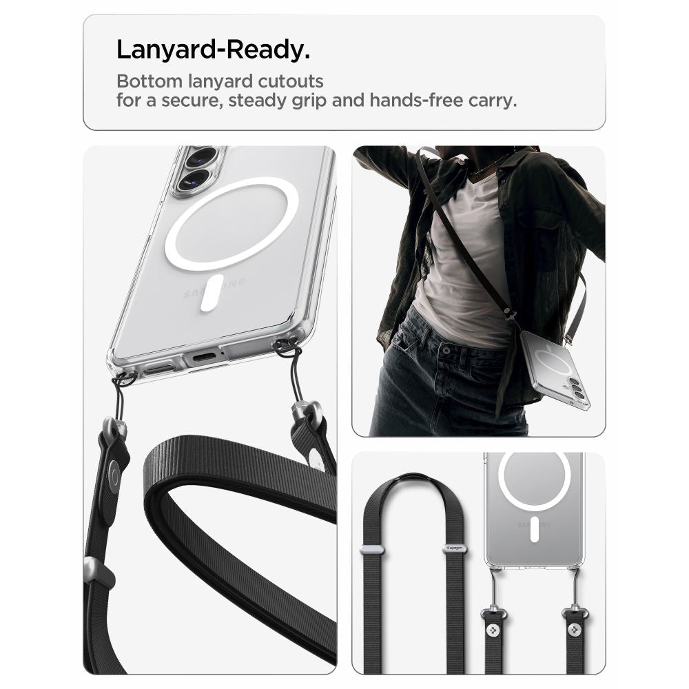 Spigen Samsung Galaxy S26 - Σκληρή Θήκη με Πλαίσιο Σιλικόνης Και MagSafe - Ultra Hybrid Mag - Clear / White