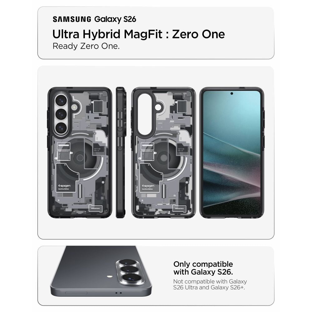 Spigen Samsung Galaxy S26 - Σκληρή Θήκη με Πλαίσιο Σιλικόνης και MagSafe - Ultra Hybrid Mag - Zero One Black