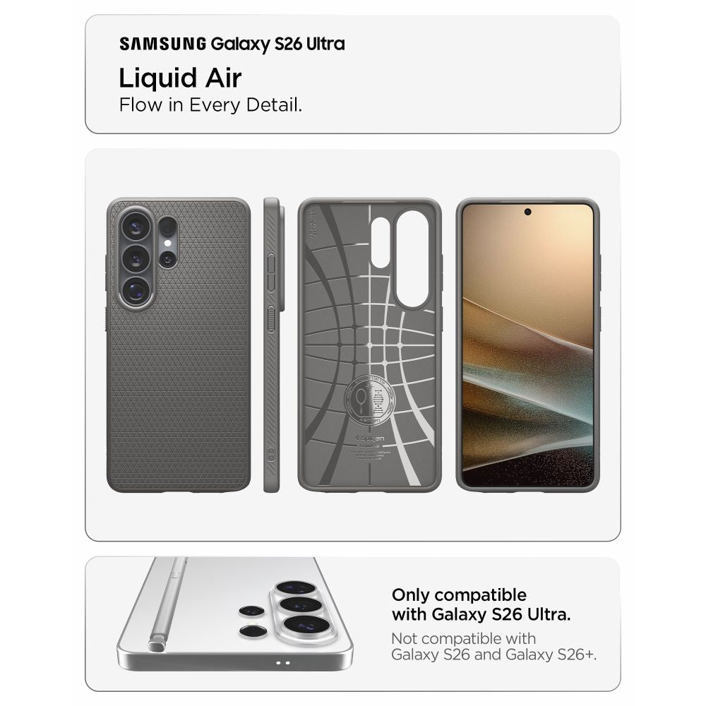 Spigen Samsung Galaxy S26 Ultra Liquid Air Θήκη Σιλικόνης - Marble Grey