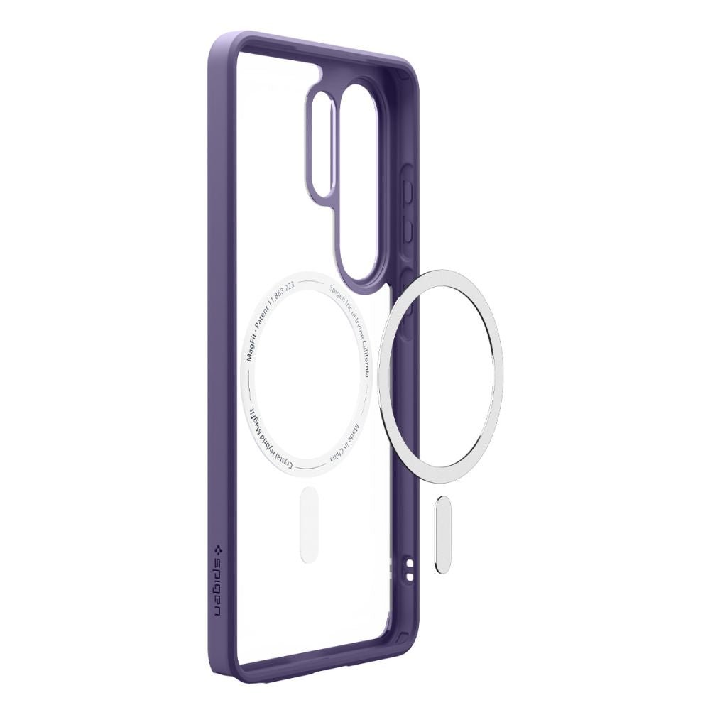 Spigen Samsung Galaxy S26 Ultra - Σκληρή Θήκη με Πλαίσιο Σιλικόνης Και MagSafe - Ultra Hybrid Mag - Clear / Deep Purple