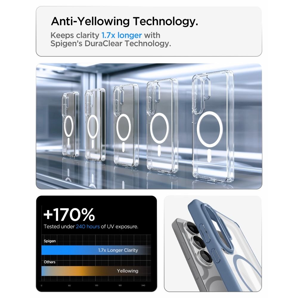 Spigen Samsung Galaxy S26 Ultra - Σκληρή Θήκη με Πλαίσιο Σιλικόνης Και MagSafe - Ultra Hybrid Mag - Clear / Light Blue