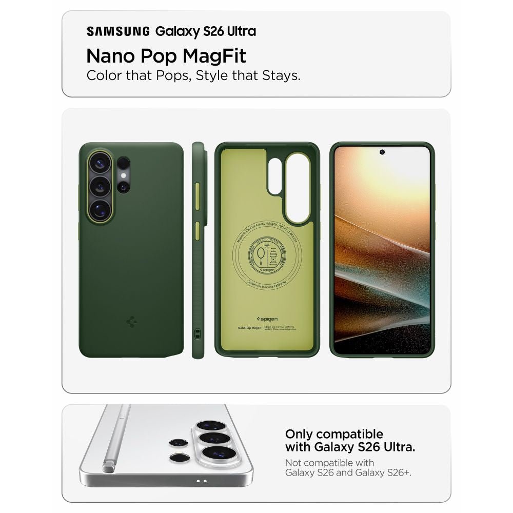 Spigen Samsung Galaxy S26 Ultra - Θήκη Σιλικόνης με MagSafe - Nano Pop Mag - Avo Green