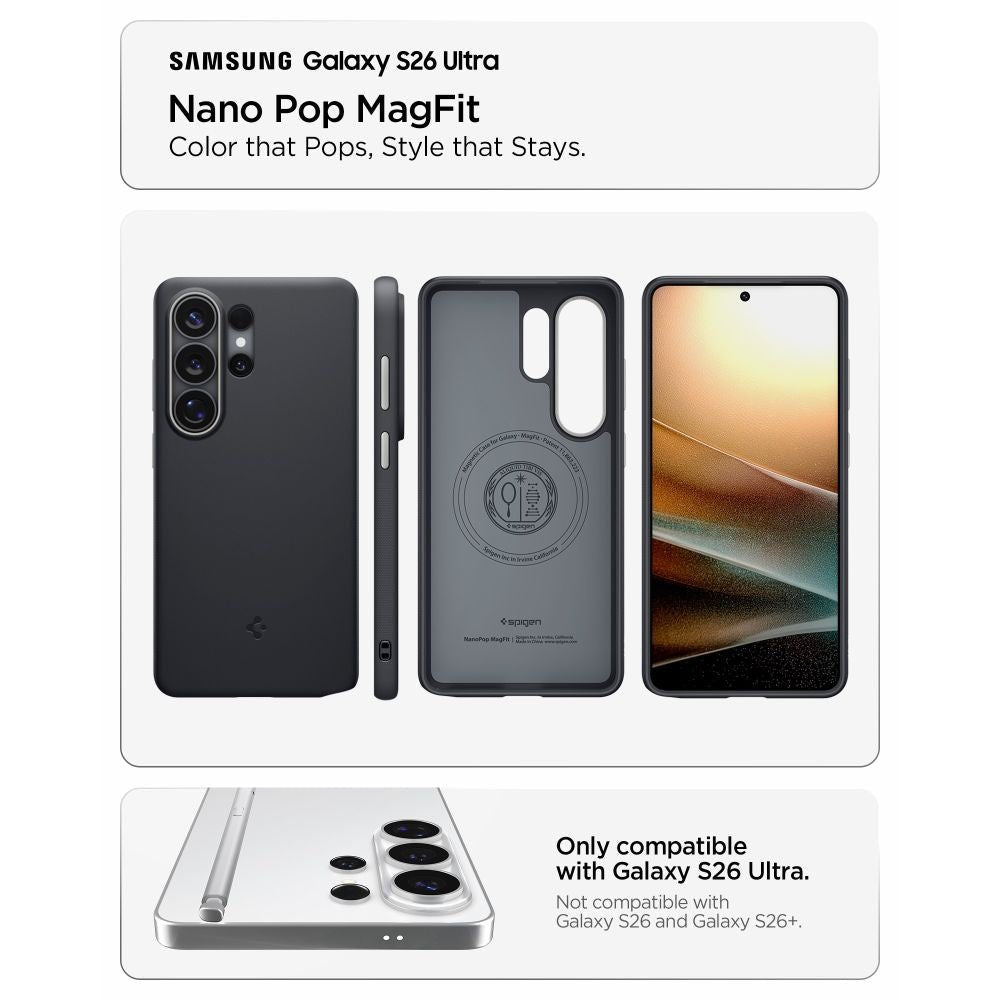 Spigen Samsung Galaxy S26 Ultra - Θήκη Σιλικόνης με MagSafe - Nano Pop Mag - Black Sesame