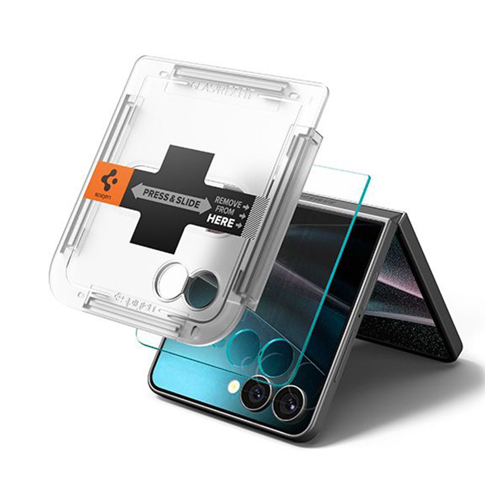 Spigen Samsung Galaxy Z Flip7 / Z Flip8 - Αντιχαρακτικό Γυαλί Οθόνης 9H - Glas.TR EZ FIT HD - 2 Τεμάχια - Clear