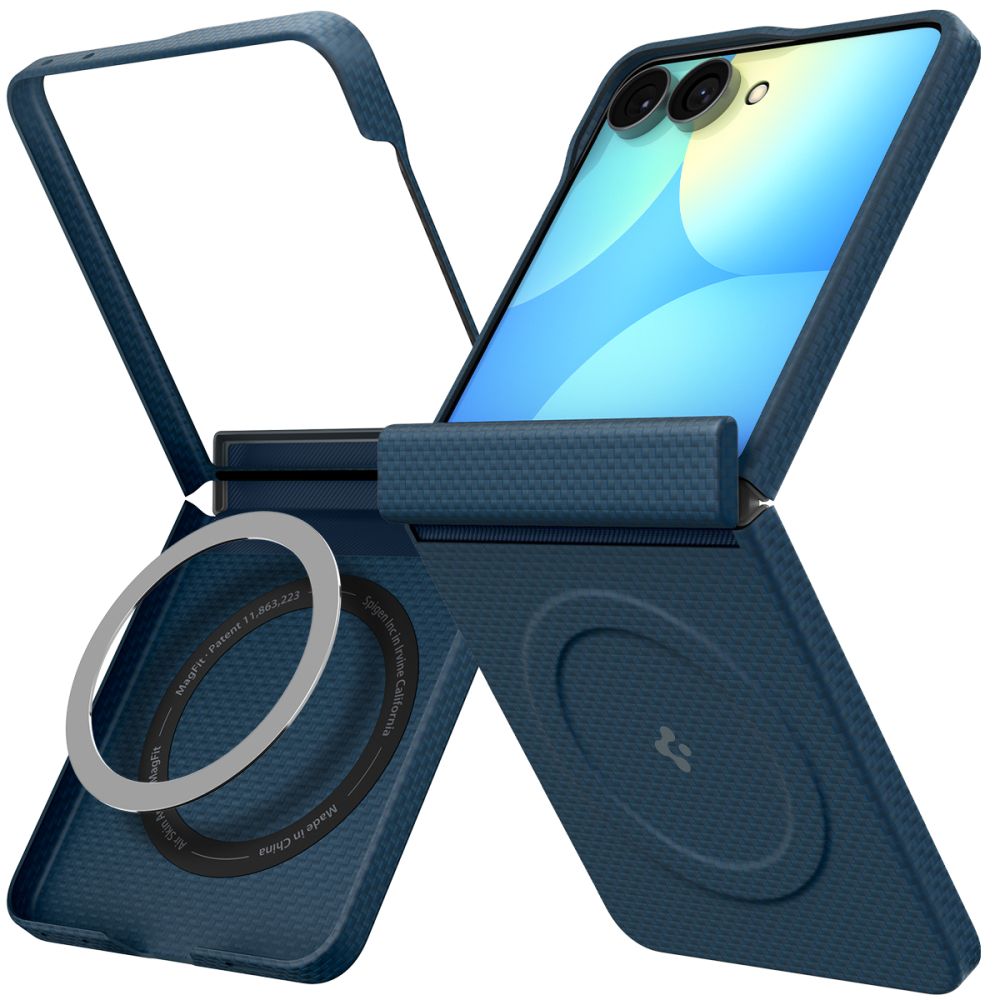 Spigen Samsung Galaxy Z Flip8 - Θήκη από Ίνες Αραμιδίου με MagSafe - AirSkin Aramid MagSafe - Navy