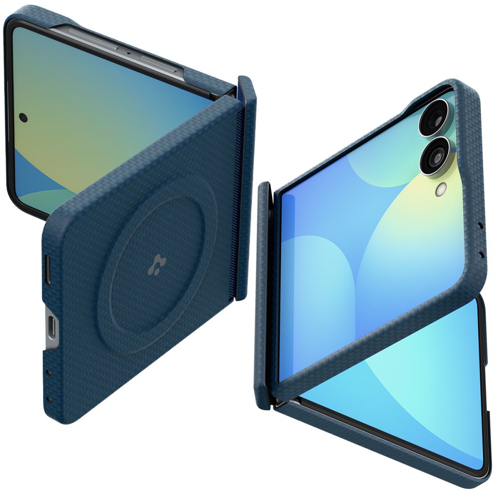 Spigen Samsung Galaxy Z Flip8 - Θήκη από Ίνες Αραμιδίου με MagSafe - AirSkin Aramid MagSafe - Navy