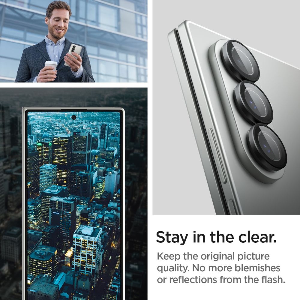 Spigen Samsung Galaxy Z Fold7 / Z Fold8 Ultra - Αντιχαρακτικό Γυαλί για την Κάμερα - Optik Pro HD Glas.TR EZ Fit - 2 Τεμάχια - Black