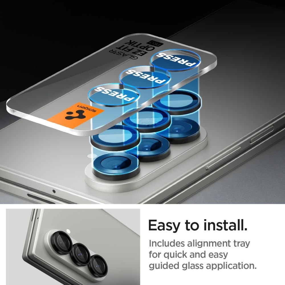 Spigen Samsung Galaxy Z Fold7 / Z Fold8 Ultra - Αντιχαρακτικό Γυαλί για την Κάμερα - Optik Pro HD Glas.TR EZ Fit - 2 Τεμάχια - Black