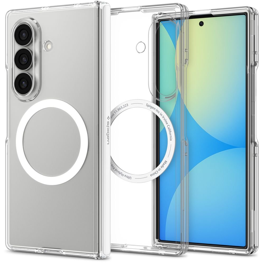 Spigen Samsung Galaxy Z Fold8 Ultra - Σκληρή Θήκη με Πλαίσιο Σιλικόνης και MagSafe - Ultra Hybrid Pro Mag - Clear / White