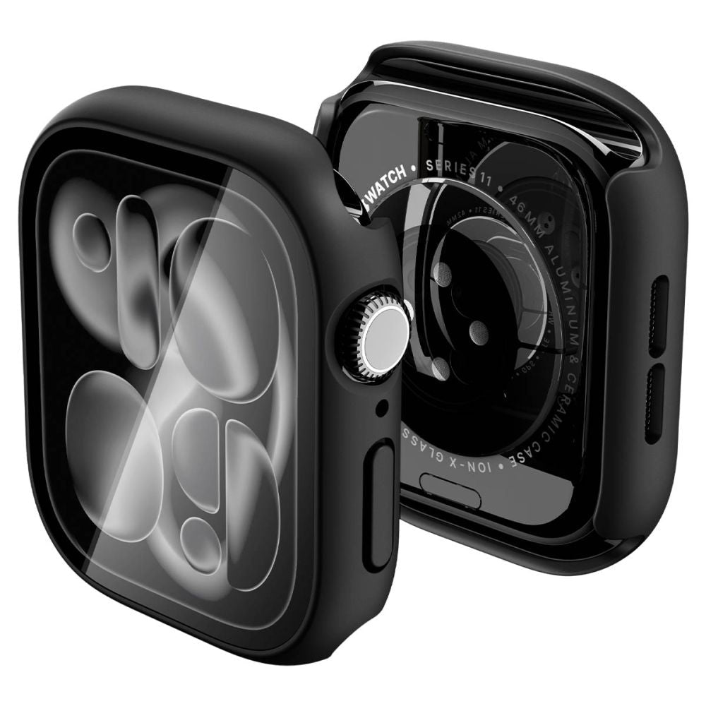 Spigen Θήκη Apple Watch 10 / 11 - 46mm Thin Fit 360 με Προστασία Οθόνης - Black