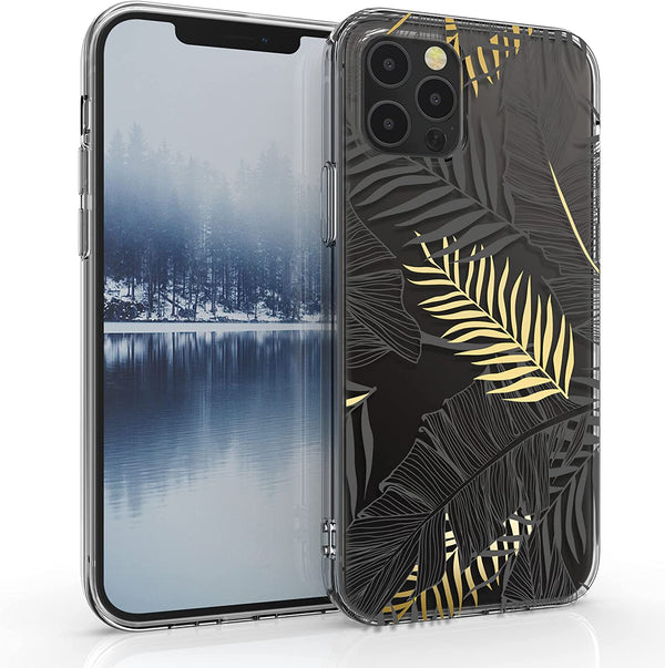 KW iPhone 12 Pro Max Θήκη Σιλικόνης TPU Design Jungle - Gold / Grey / Διάφανη - 53037.10