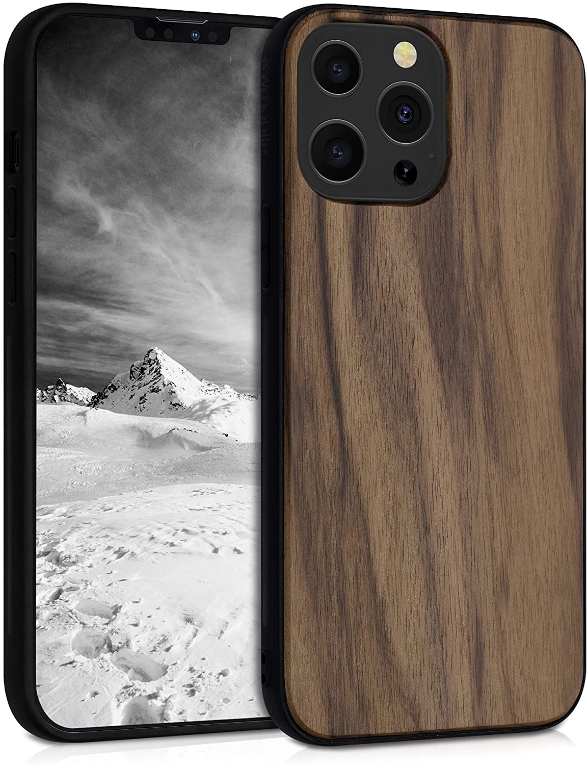 KW iPhone 13 Pro Max Θήκη από Φυσικό Ξύλο - Dark Brown - 55981.18