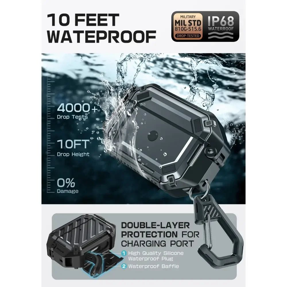 Supcase AirPods Pro 3 - Θήκη από Σκληρό Πλαστικό και Σιλικόνη - Unicorn Beetle Pro MagSafe IP68 - Black